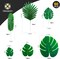 Artificial Palm Leaves 60-108 Pack - 6 Kinds Large Small Green Fake Palm Leaf with Stems for Safari Jungle Hawaiian Luau Party Table Decoration Wedding Birthday